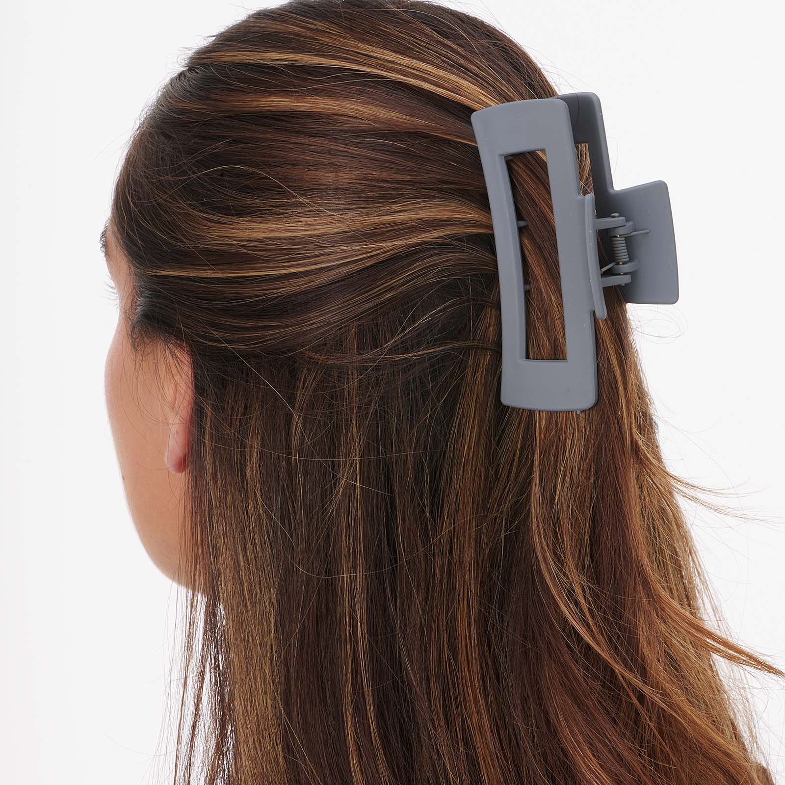 Grå hårklämma 10 cm