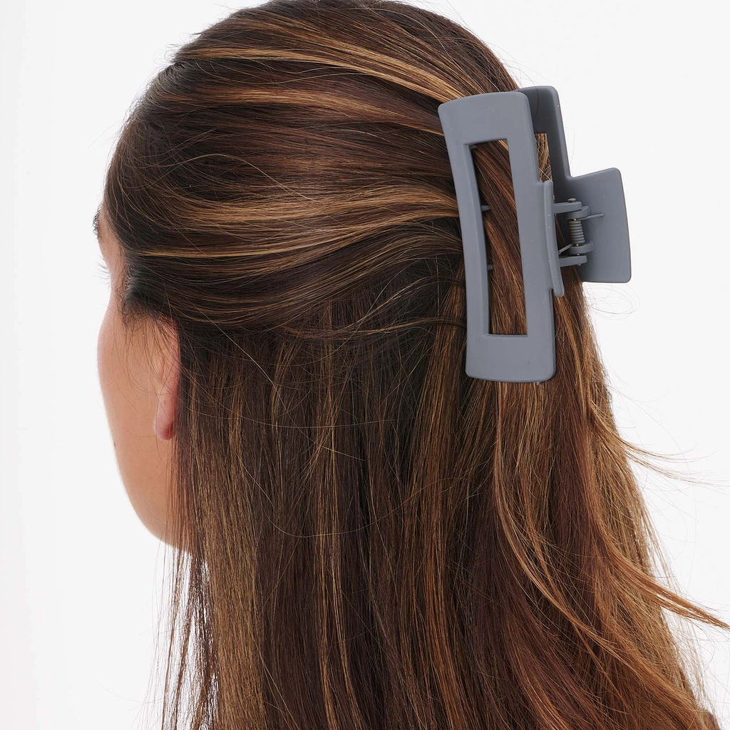 Grå hårklämma 10 cm