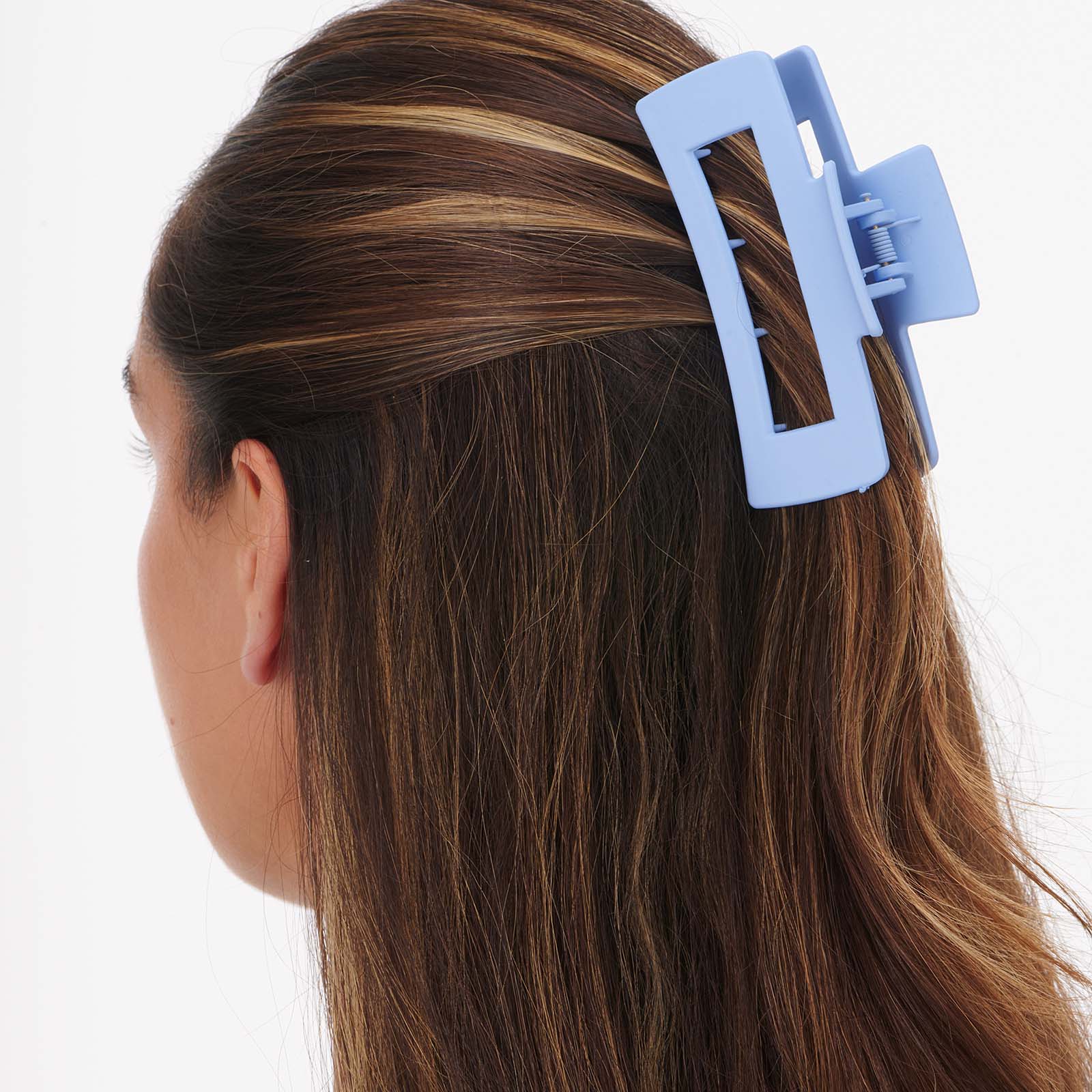 Ljusblå hårklämma 10 cm