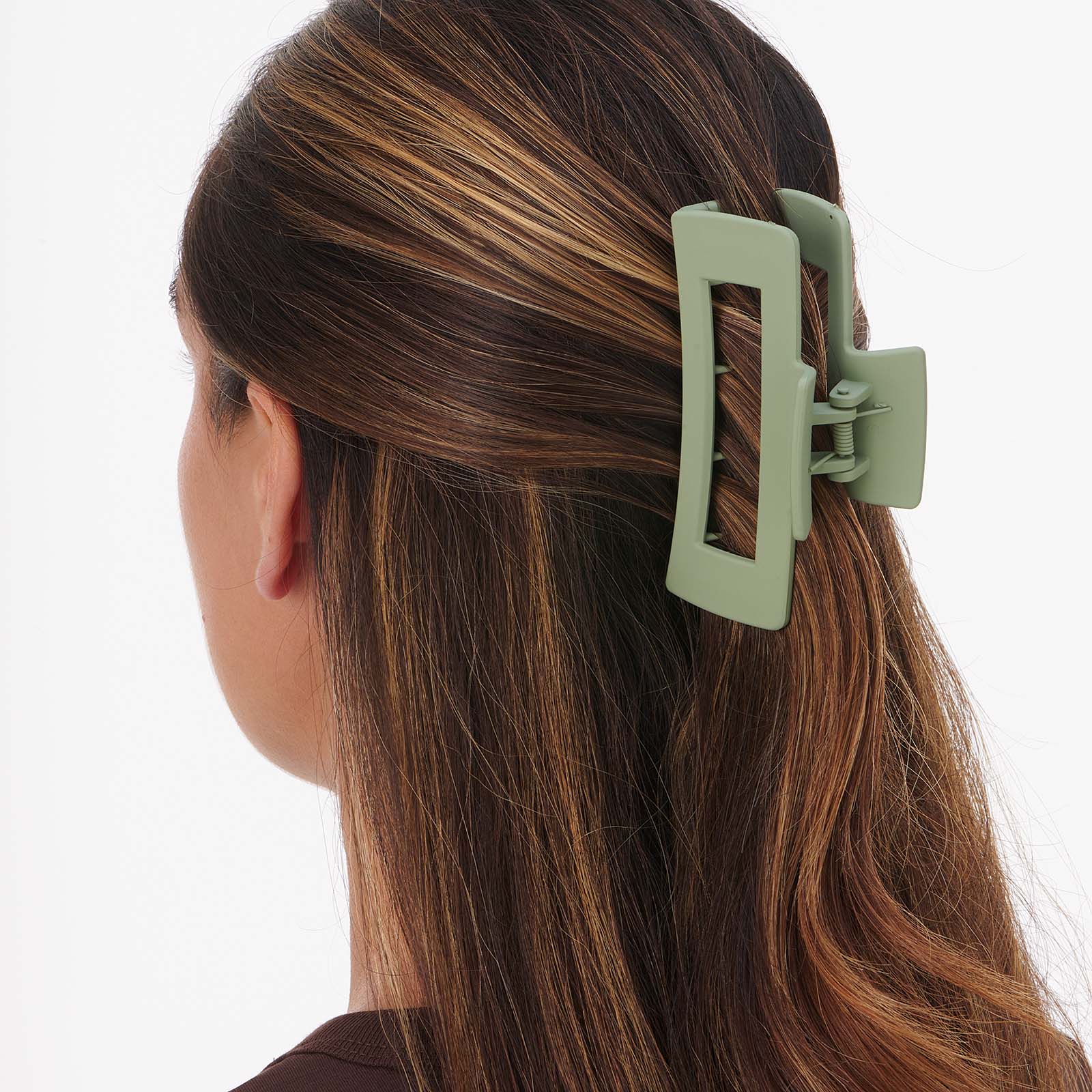 Grön hårklämma 10 cm