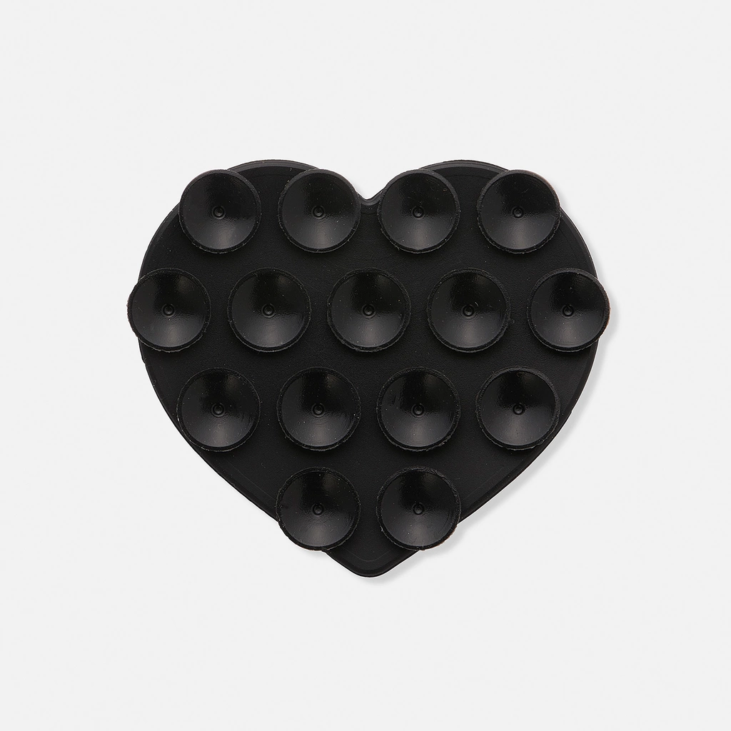 Mobilhållare med sugkoppar, svart hjärta