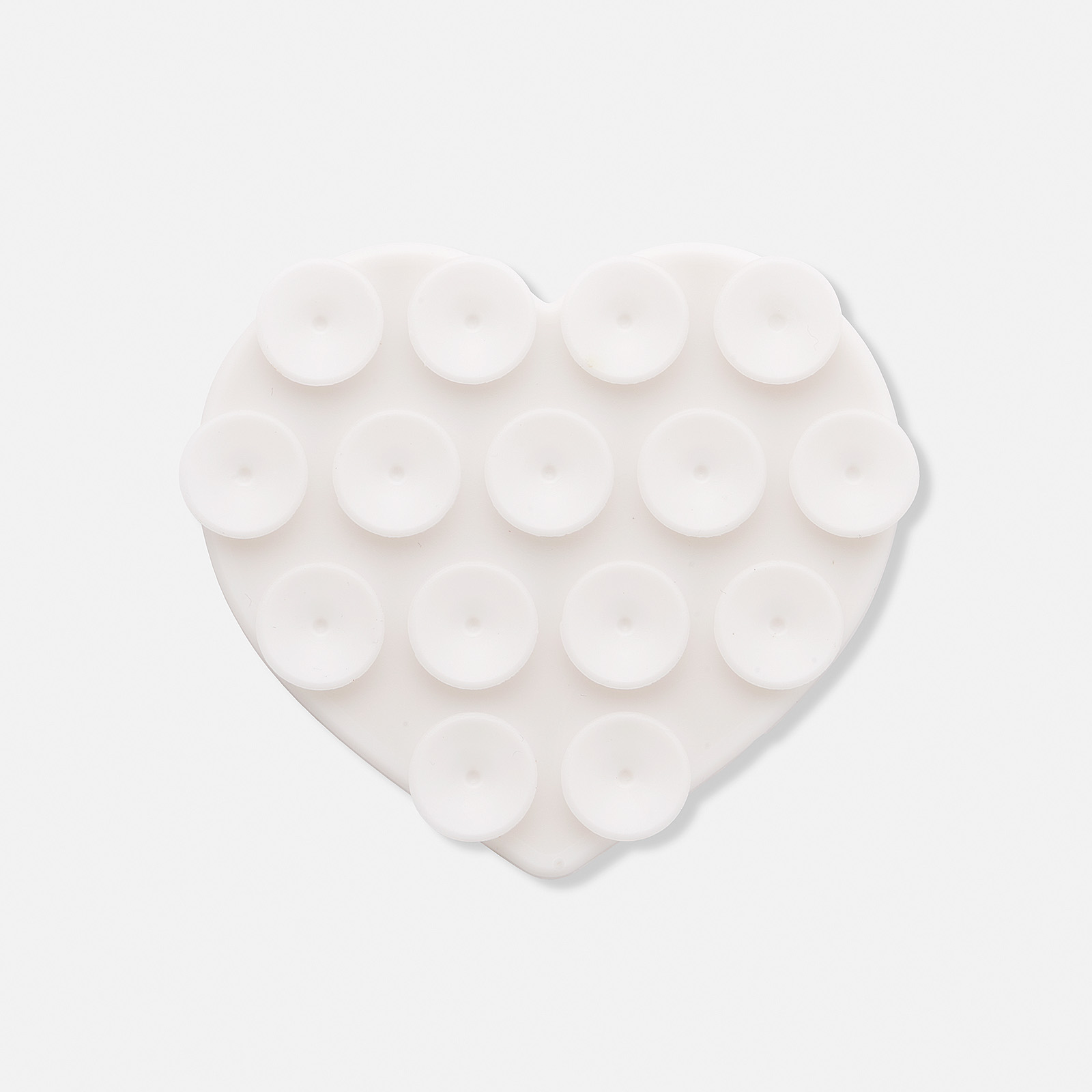 Mobilhållare med sugkoppar, vitt hjärta