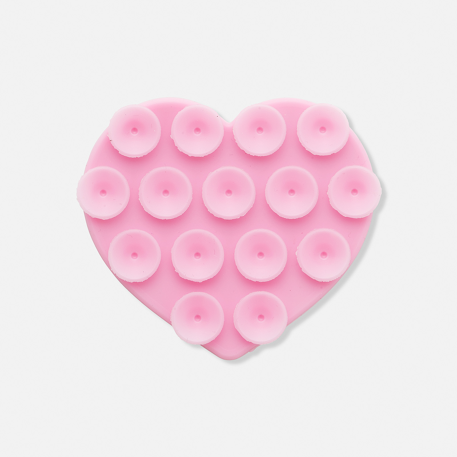 Mobilhållare med sugkoppar, ljusrosa hjärta