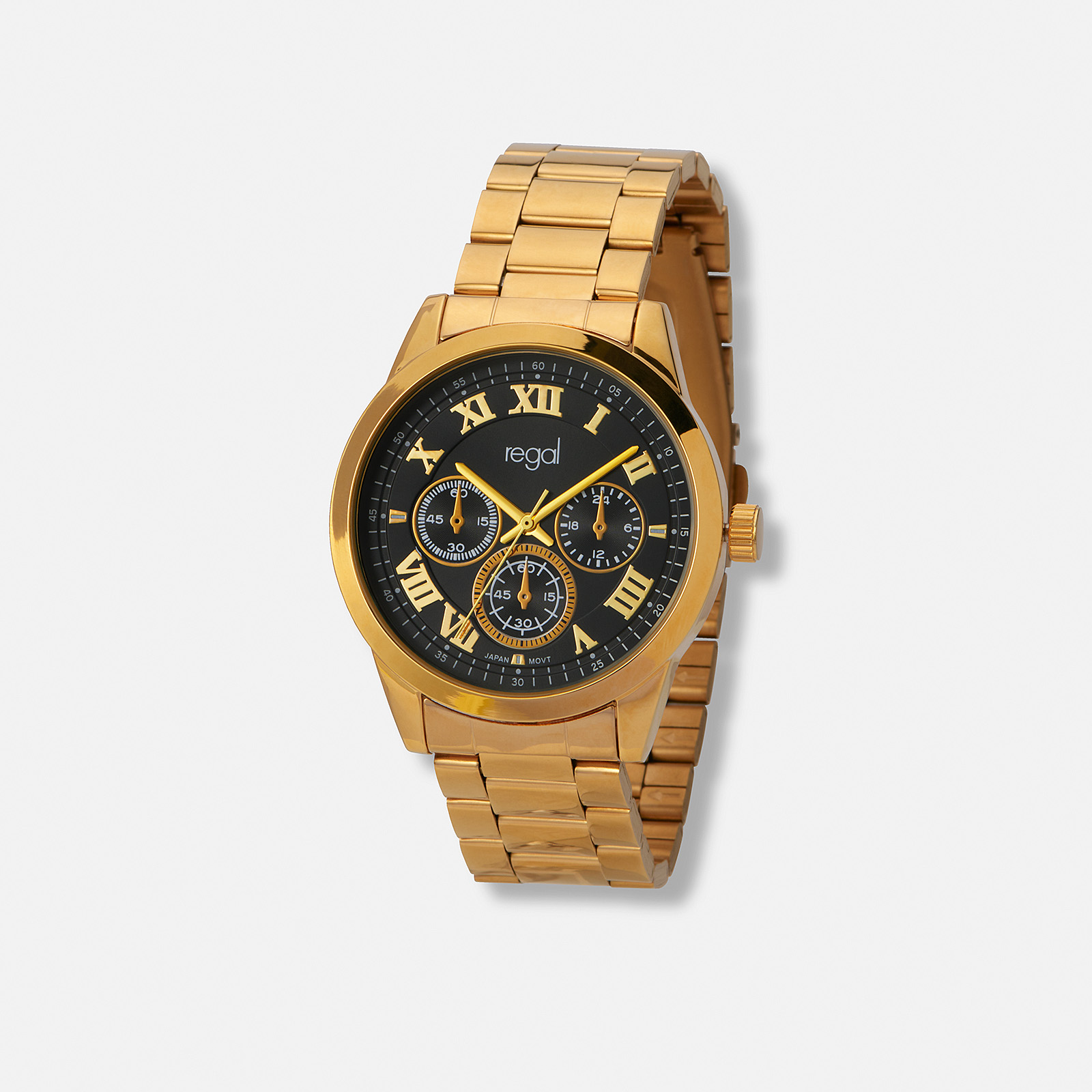 Regal herrklocka - metallband, guldton/svart, 41mm