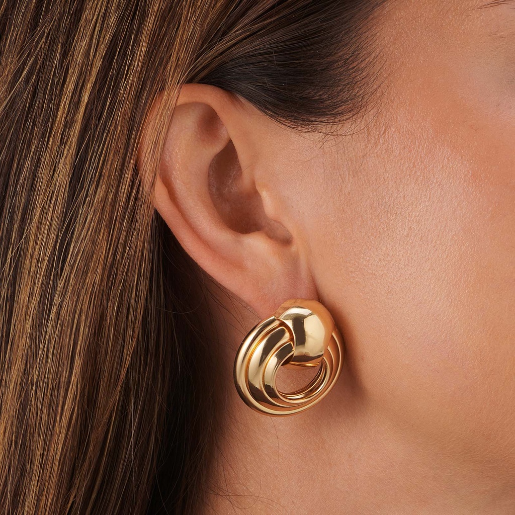 Guldfärgade örhängen doorknob - 31 mm