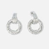 Silverfärgade örhängen vridna ringar - 40x30 mm