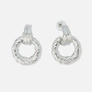 Silverfärgade örhängen vridna ringar - 40x30 mm