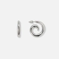 Silverfärgade örhängen hoops spiraler - 26 mm