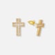 Guldfärgade örhängen öppna kors - 15x11 mm