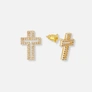 Guldfärgade örhängen öppna kors - 15x11 mm