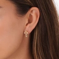 Guldfärgade örhängen öppna kors - 15x11 mm
