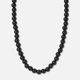 Halsband med svarta plastpärlor - 41+7cm
