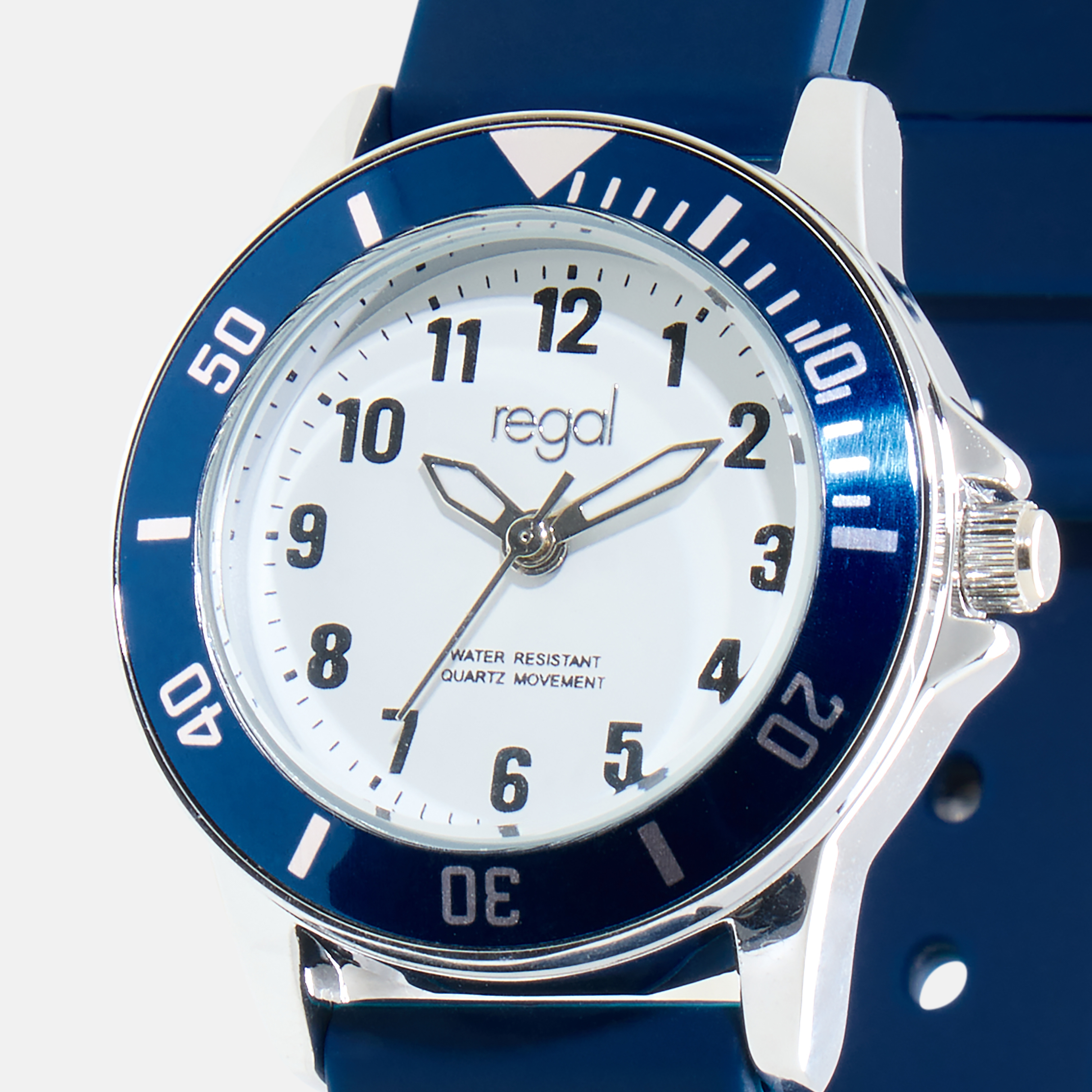 Regal barn klockset med halsband - blå