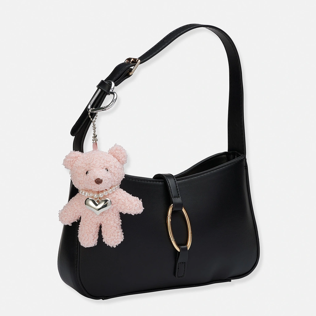 Väskaccessoar - ljusrosa teddybjörn
