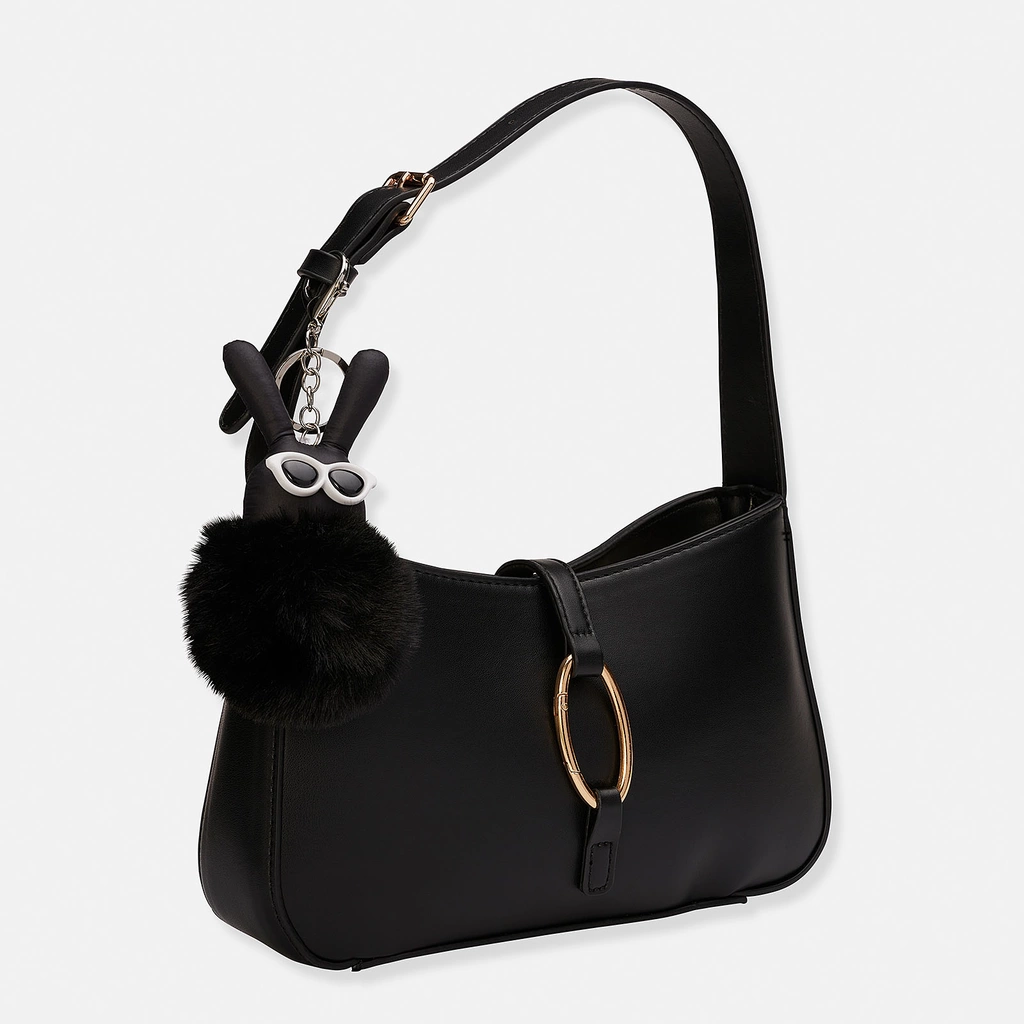 Väskaccessoar - svart kanin