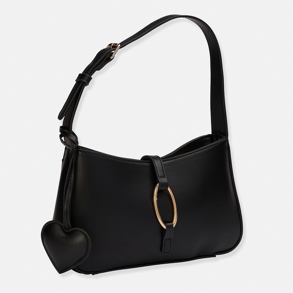 Väskaccessoar - svart hjärta