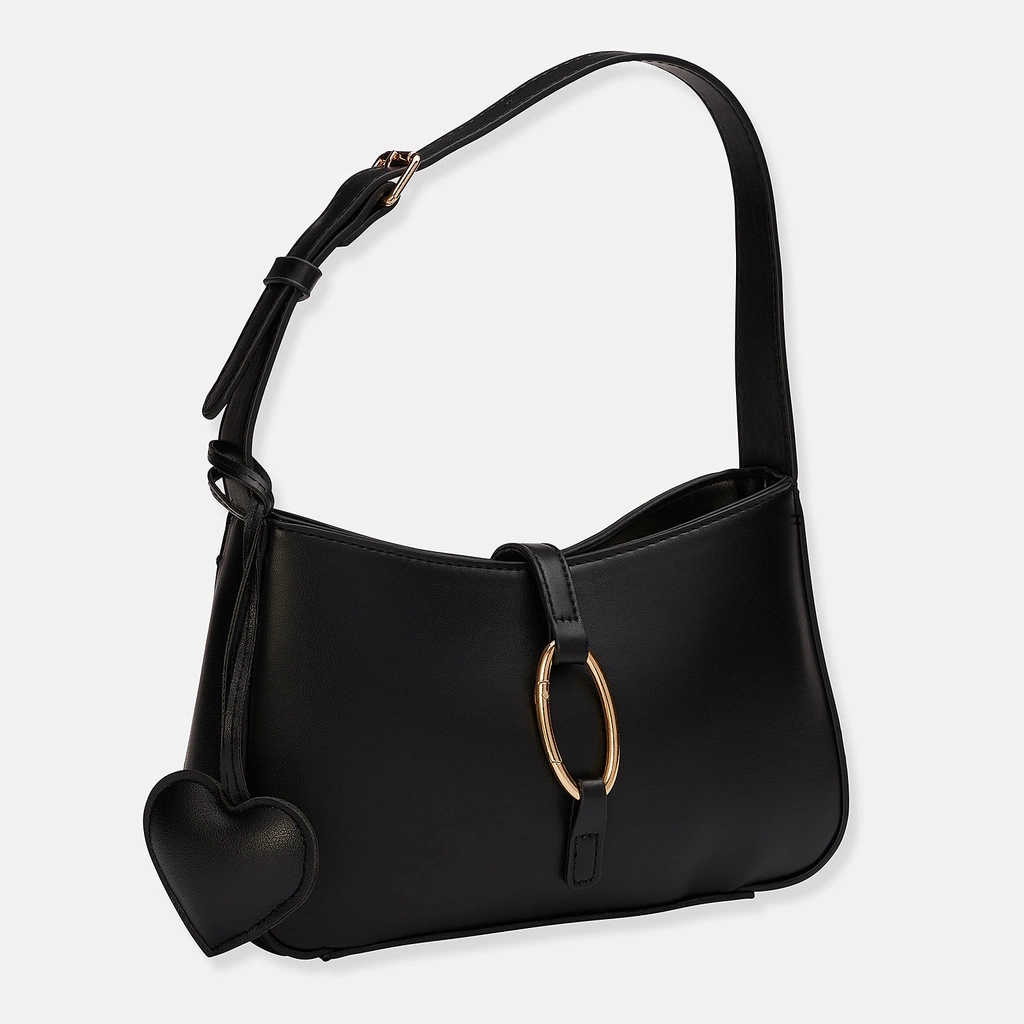 Väskaccessoar - svart hjärta