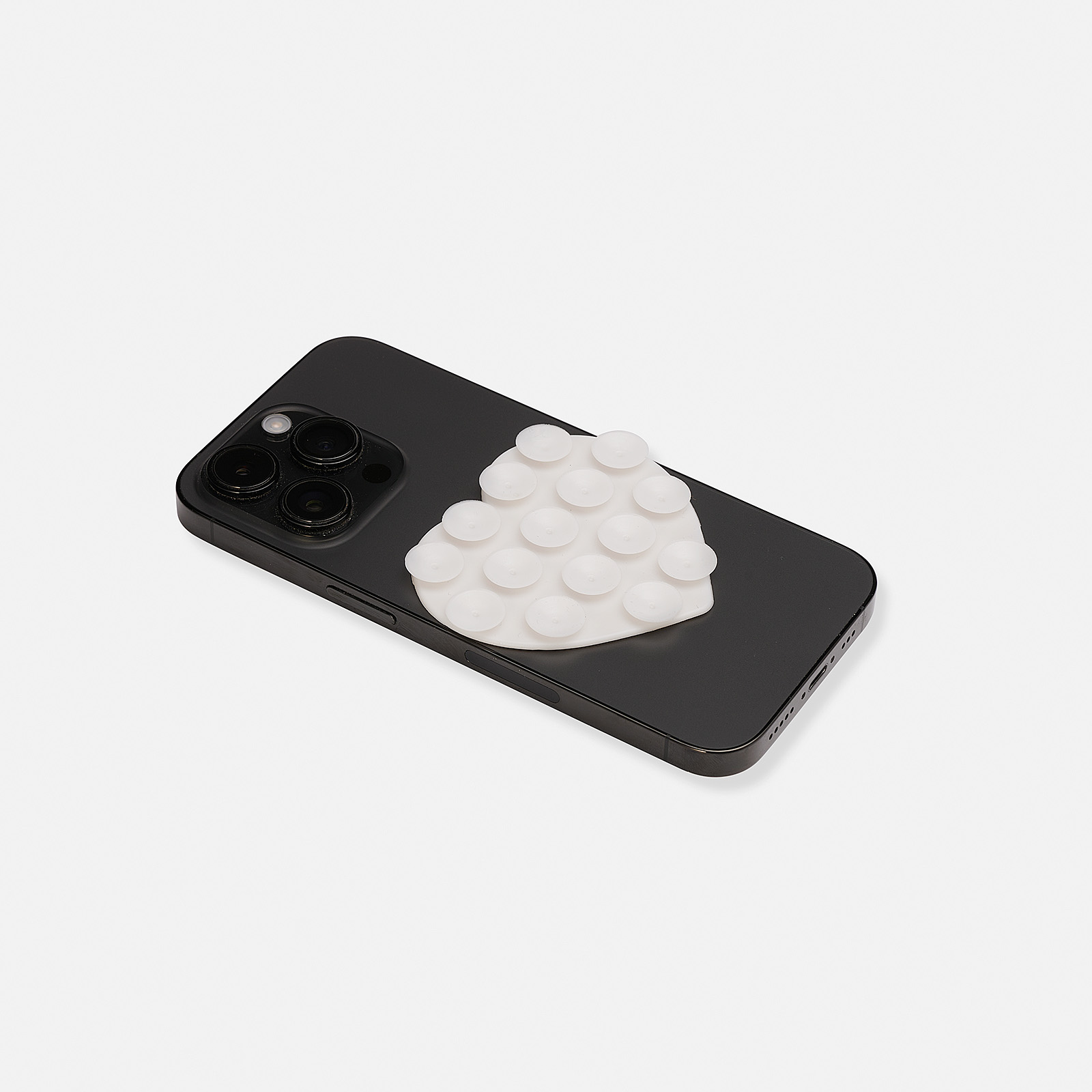 Mobilhållare med sugkoppar, vitt hjärta