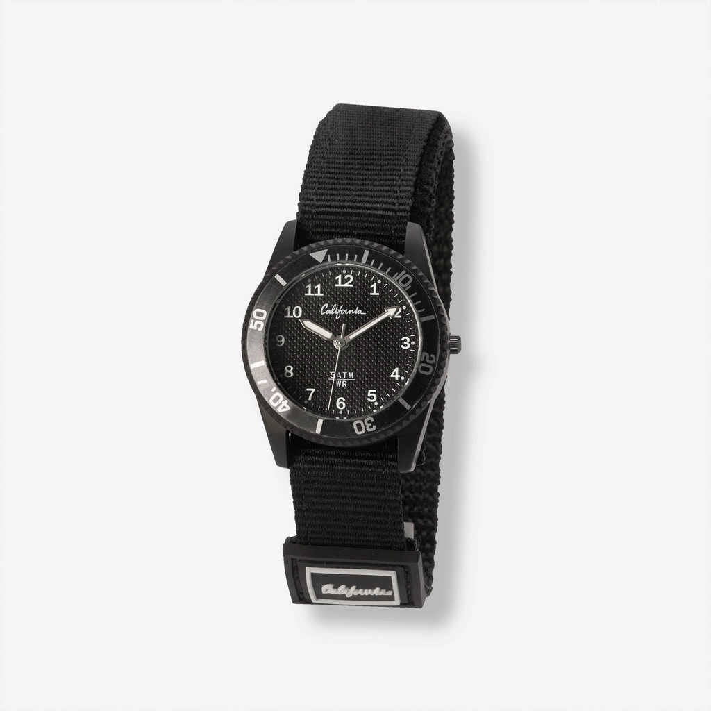 California barnklocka set kardborreband, svart 30 mm