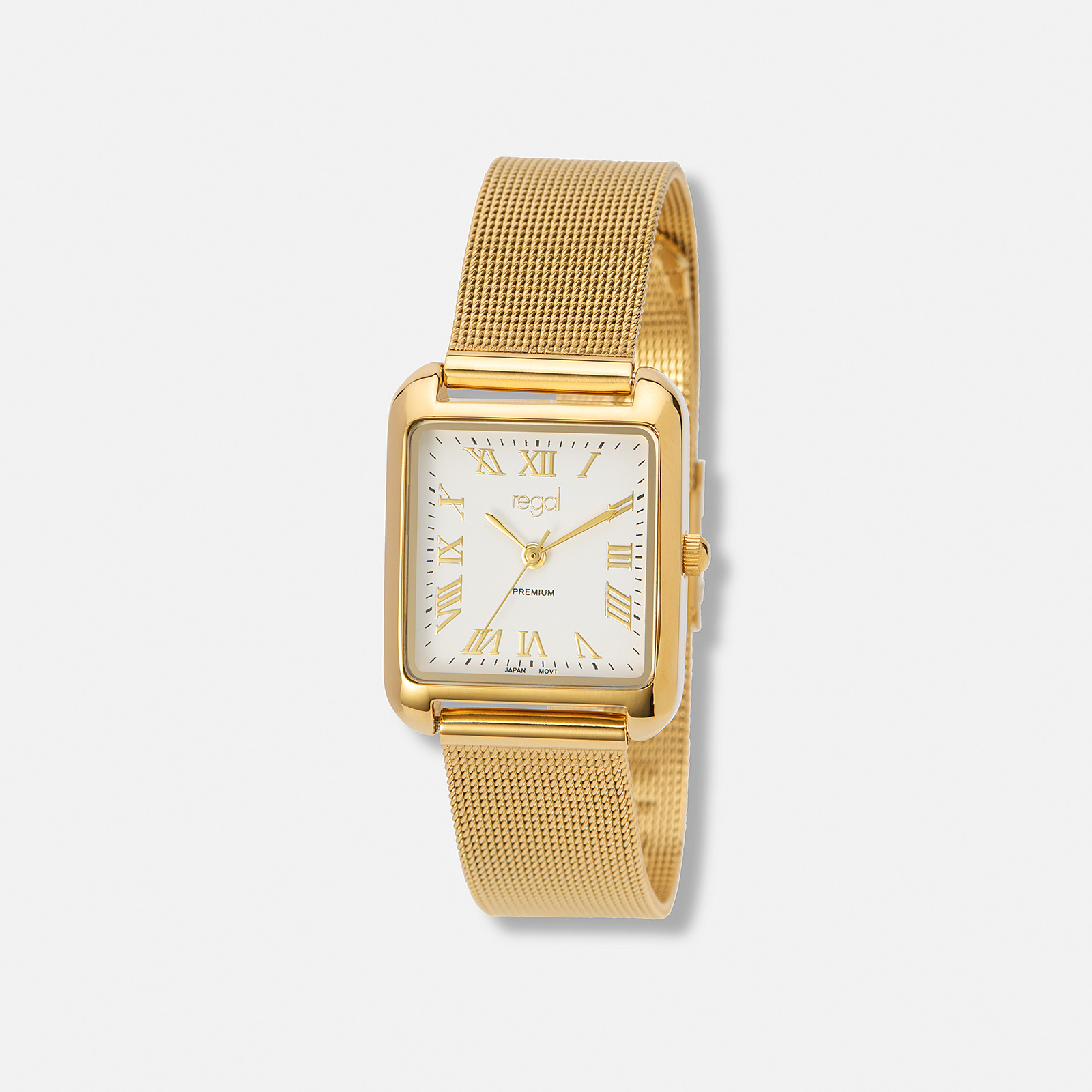 Regal Premium klockset dam guld/vit mesh - 25X25 mm
