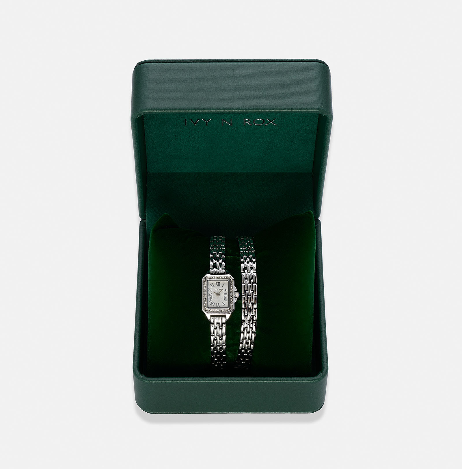 Ivy n Rox Embrace damklocka, silver/vit - 17x28 mm