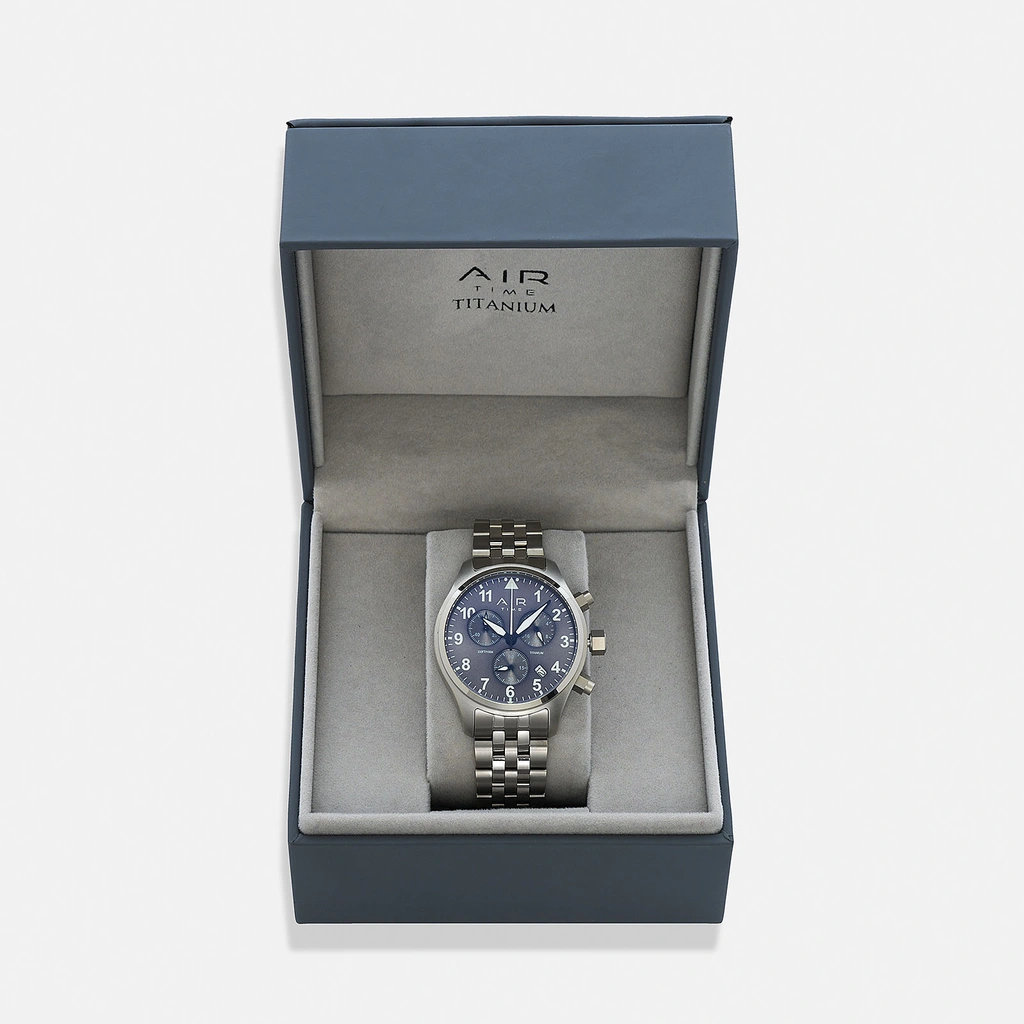 Air Time Chrono, grå tavla, titanlänk - 42 mm