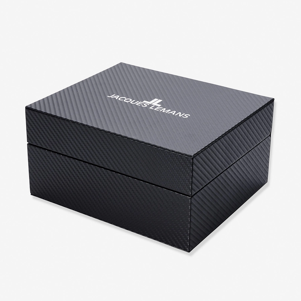 Jacques Lemans Liverpool herrklocka - set svart/stål, 44 mm