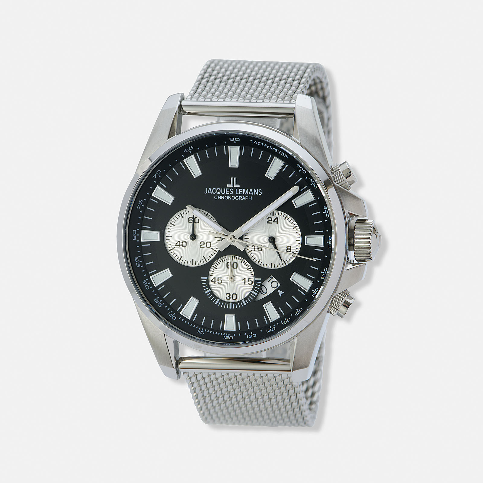 Jacques Lemans Liverpool herrklocka - set svart/stål, 44 mm