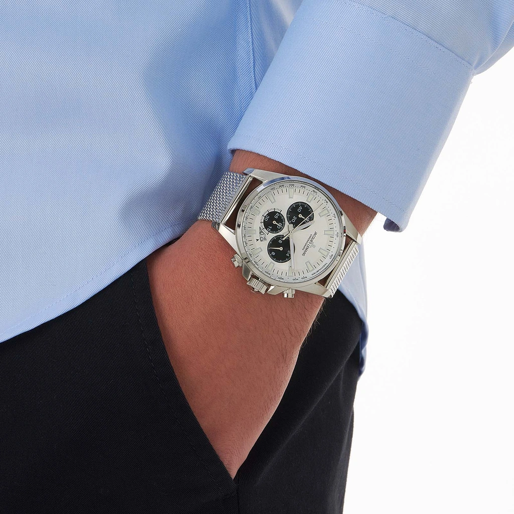 Jacques Lemans Liverpool herrklocka - set vit/stål, 44 mm