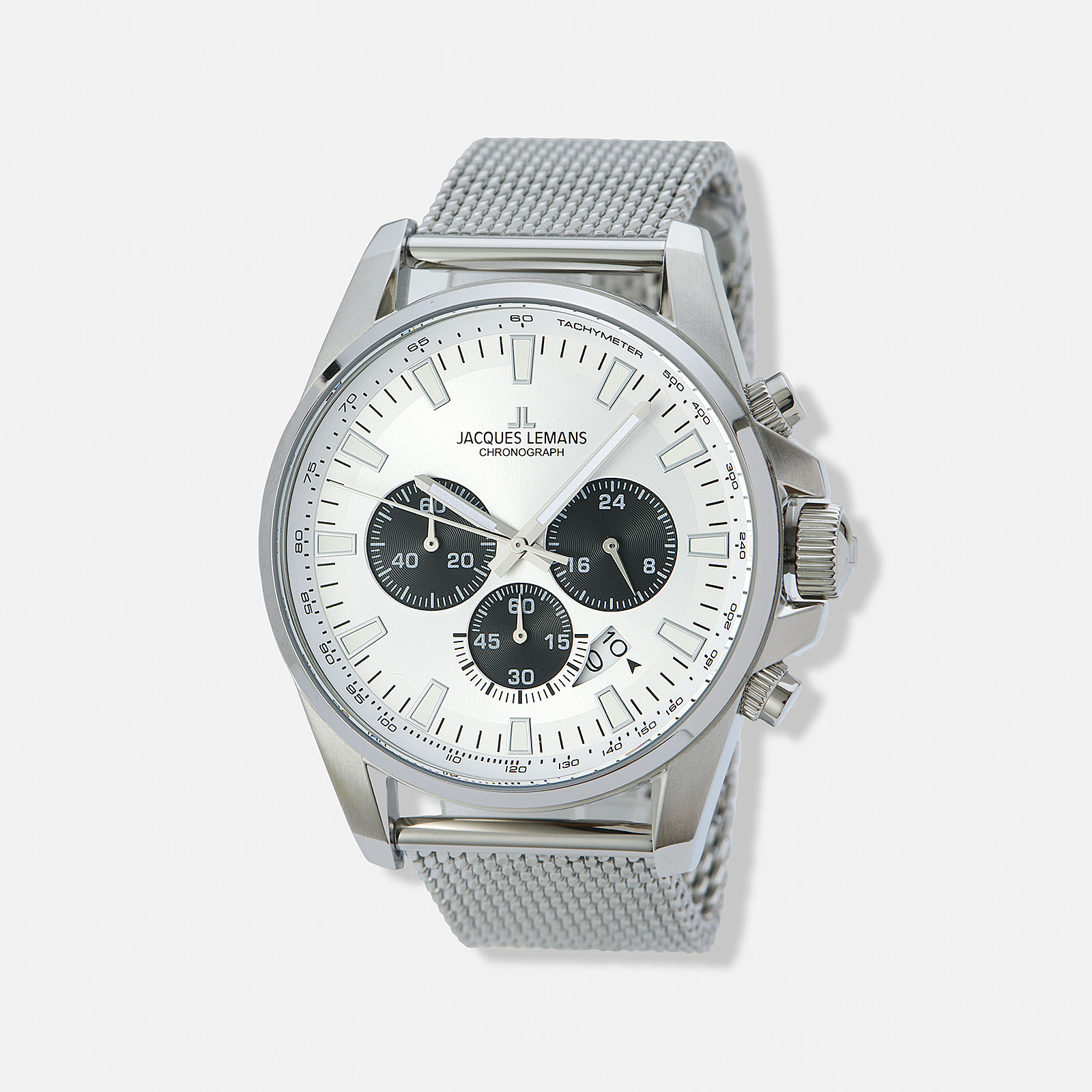 Jacques Lemans Liverpool herrklocka - set vit/stål, 44 mm