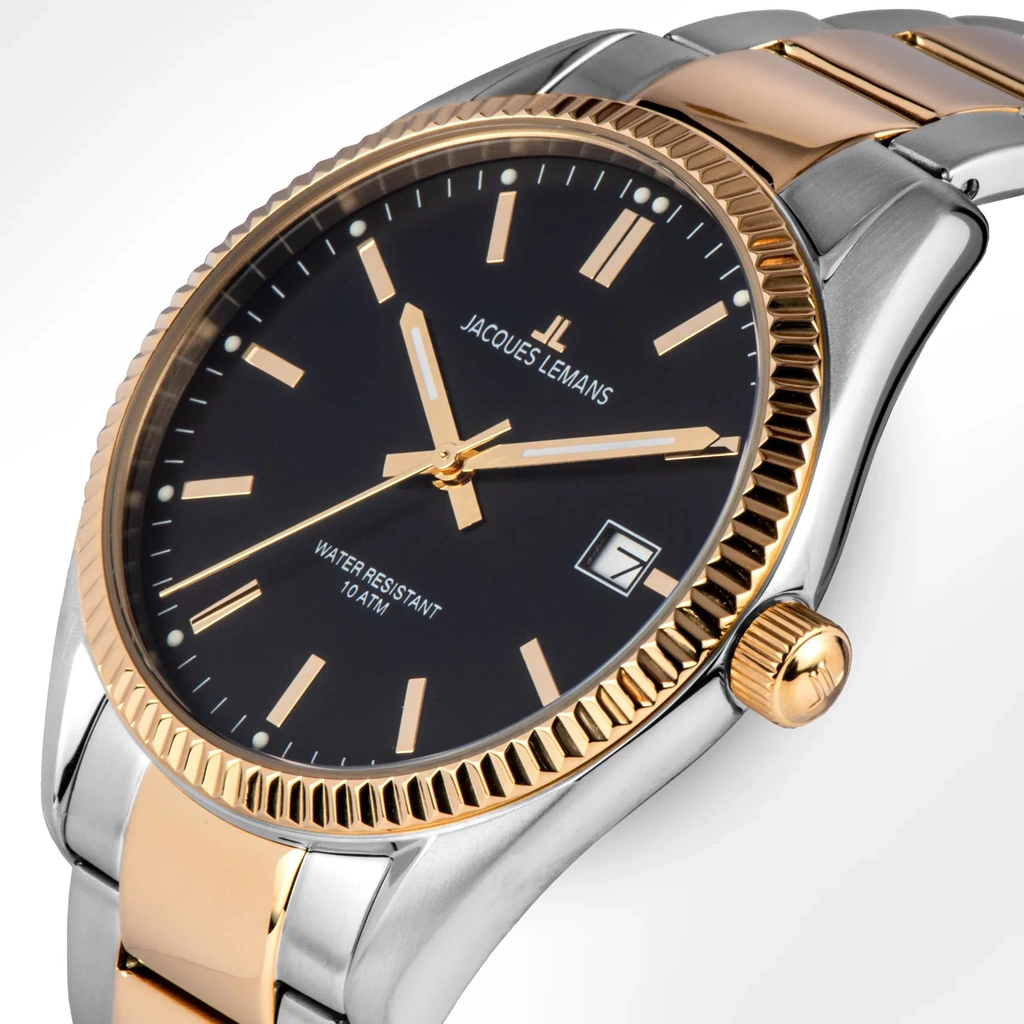 Jacques Lemans Derby - herrklocka, svart/bicolor, 40 mm