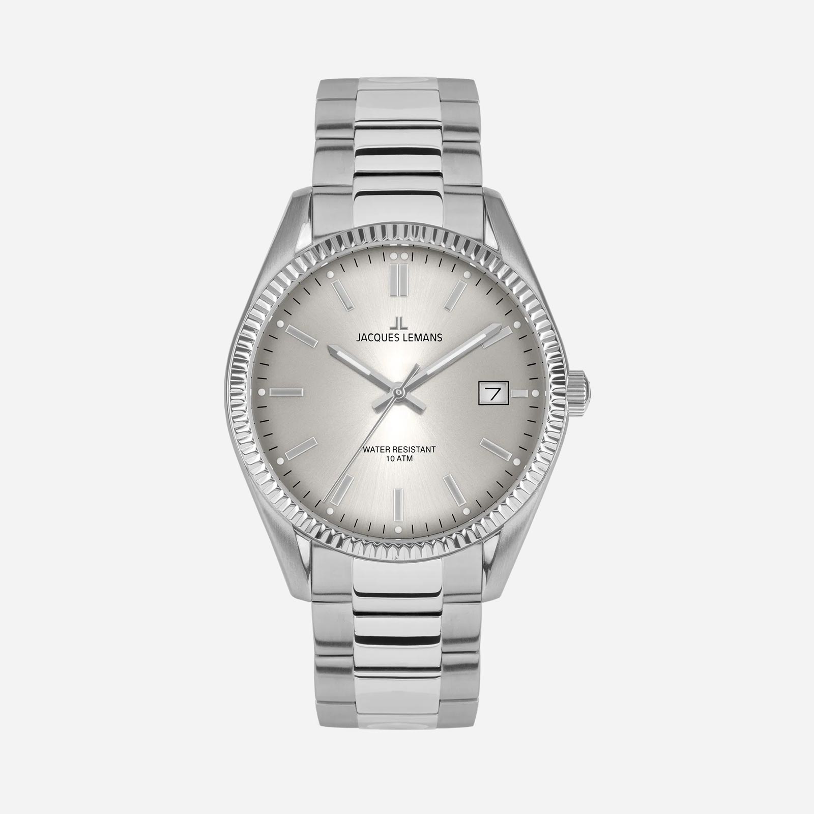 Jacques Lemans Derby - damklocka, vit/stål, 34 mm