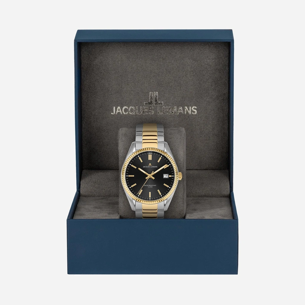 Jacques Lemans Derby - herrklocka, svart/bicolor, 40 mm