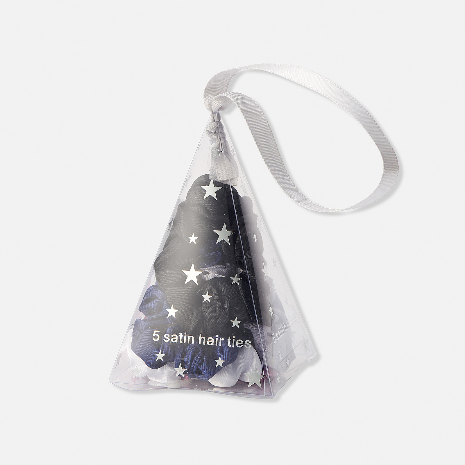 Presentförpackning med fem scrungies svart/grå Presentförpackning med fem scrungies svart/grå