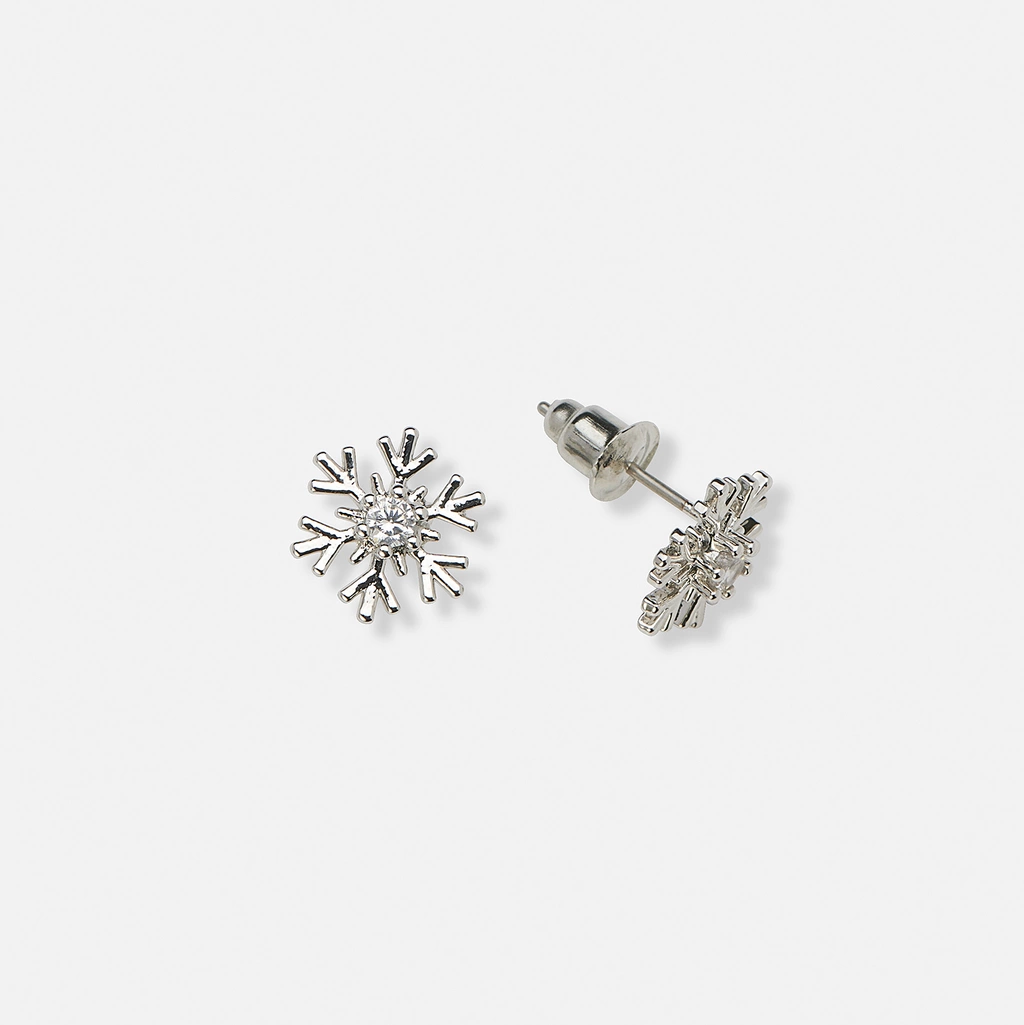 Silverfärgade julörhängen - snöflingor