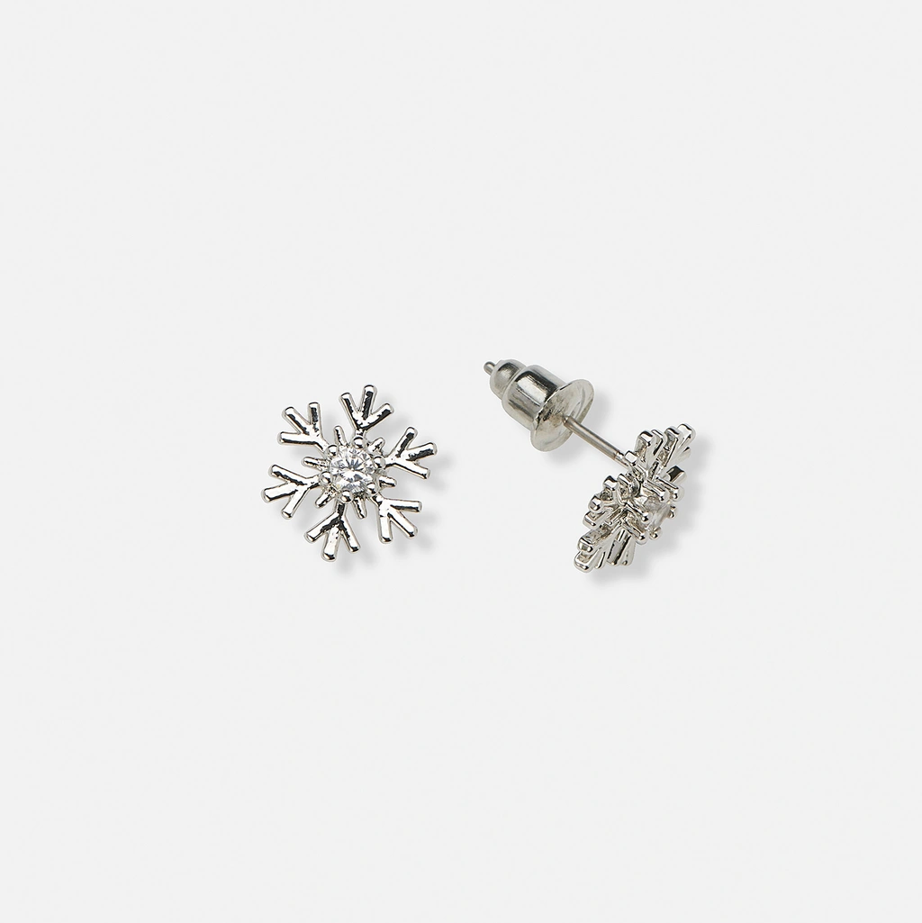 Silverfärgade julörhängen - snöflingor