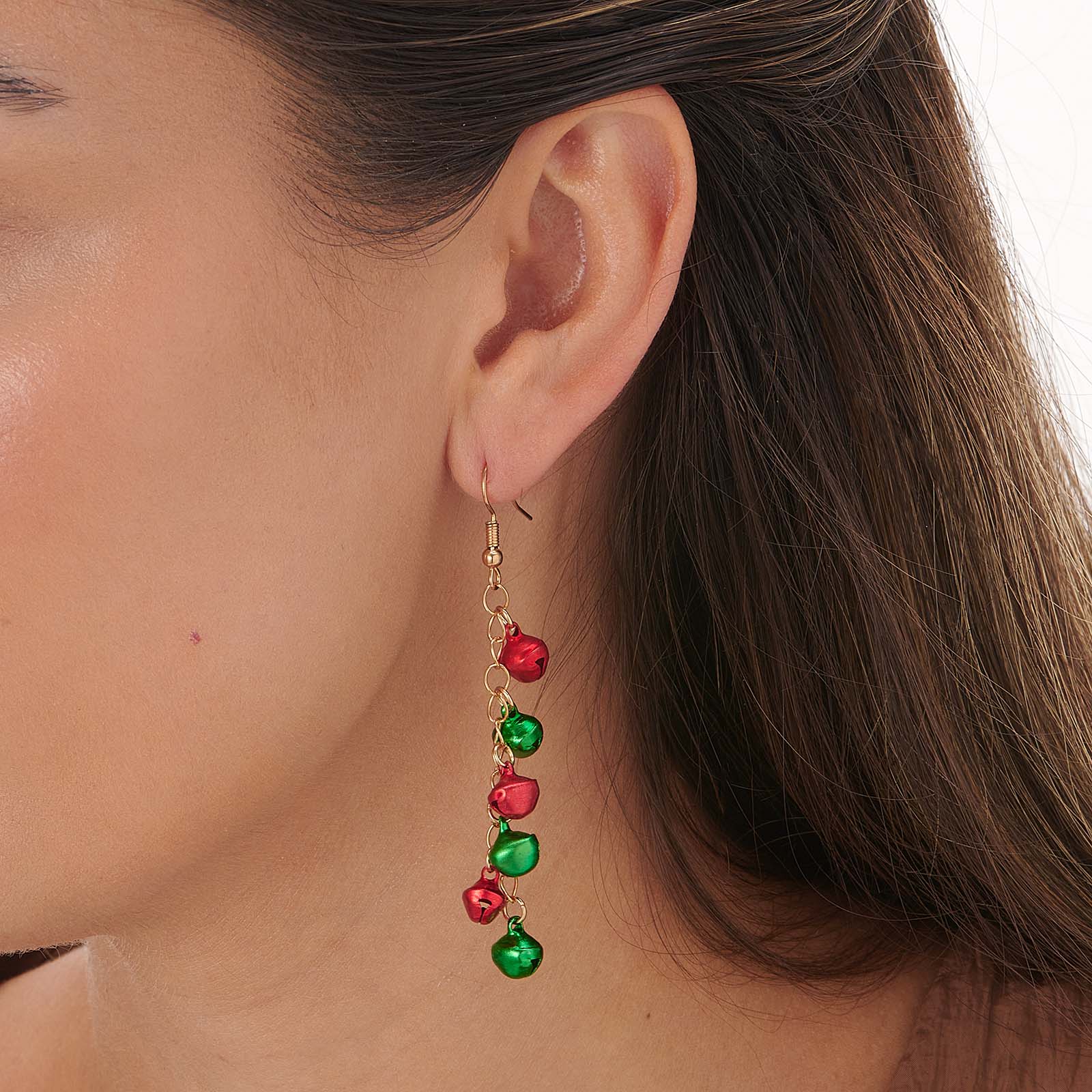 Guldfärgade julörhängen - hängande bjällror Guldfärgade julörhängen - hängande bjällror