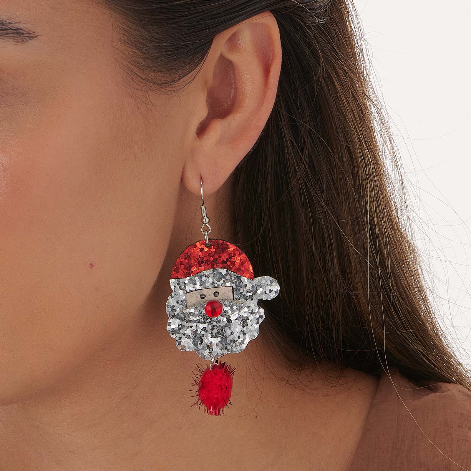 Julörhängen med glittrig tomte