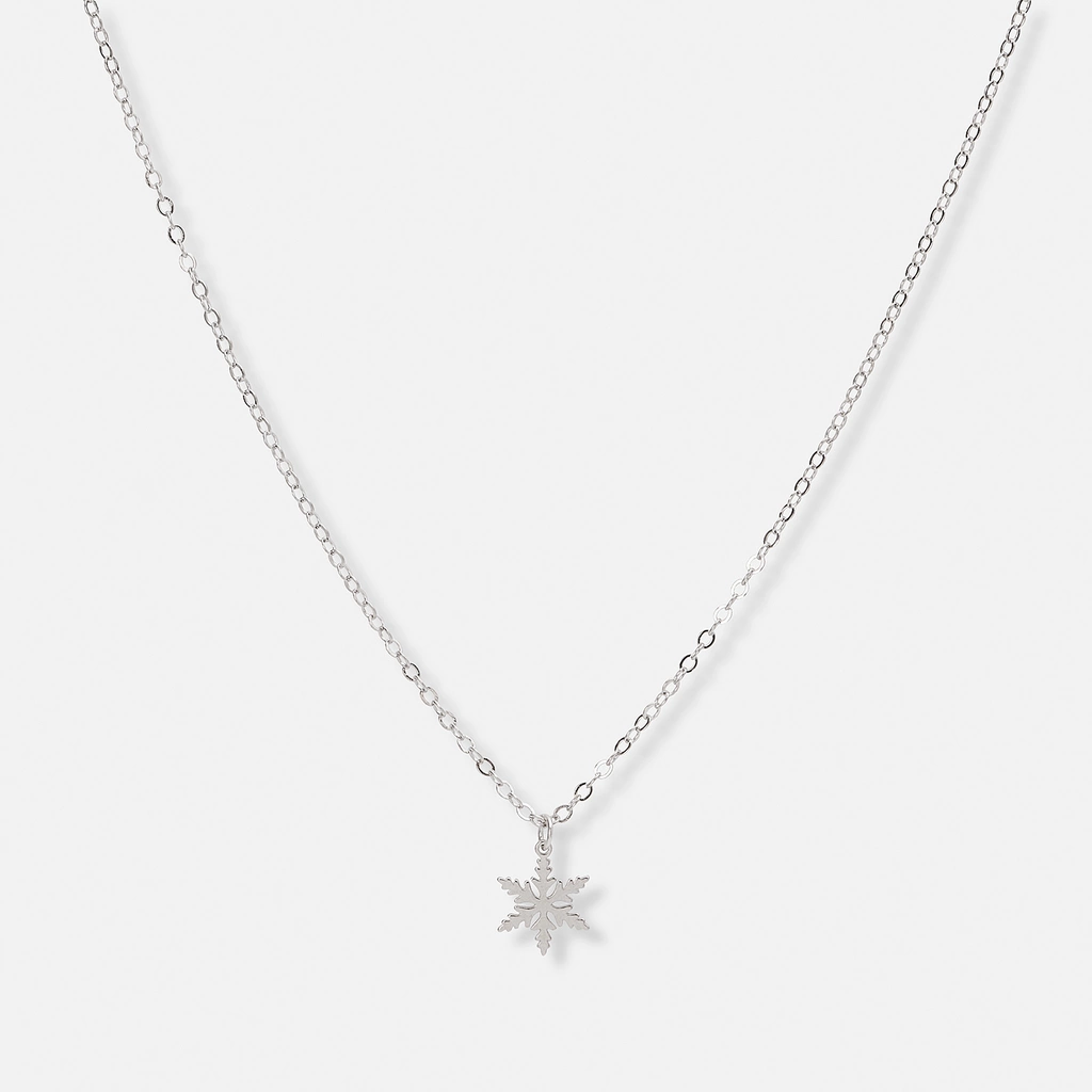 Silverfärgat julhalsband med snöflinga