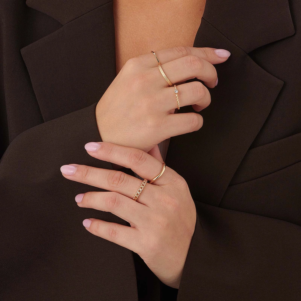 5-pack guldfärgade tunna ringar - 17