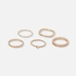 5-pack guldfärgade tunna ringar - 19