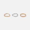 3-pack olika ringar i silver & guldfärg - 17