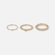 3-pack guldfärgade tunna ringar - 19