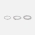 3-pack silverfärgade tunna ringar - 18