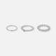 3-pack silverfärgade tunna ringar - 18