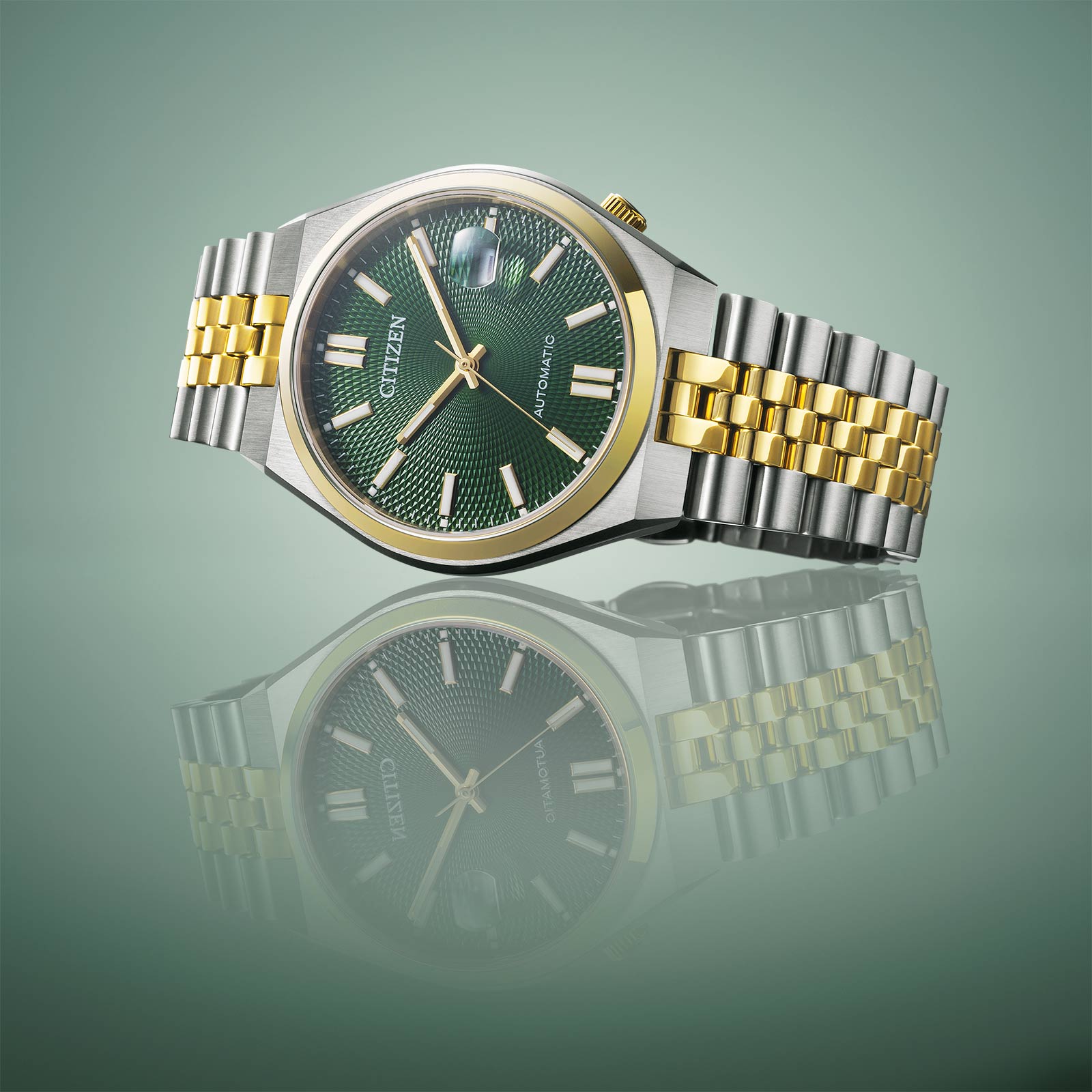 Citizen Tsuyosa 60 Automatic - bicolor/grön 40mm NK0024-54X