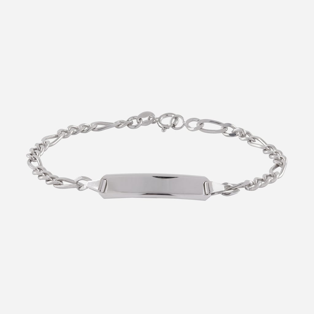 Armband dam äkta silver - Figarolänk & bricka 18 cm