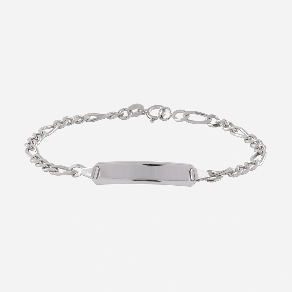 Armband dam äkta silver - Figarolänk & bricka 18 cm