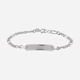 Armband dam äkta silver - Figarolänk & bricka 18 cm