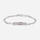 Armband dam äkta silver - Figarolänk & bricka 18 cm